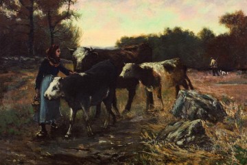 paysage avec du bétail 1910 Peinture à l'huile